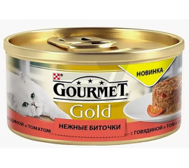 Purina Gourmet GOLD nezhny`e bitochki s govyadinoj i tomatami